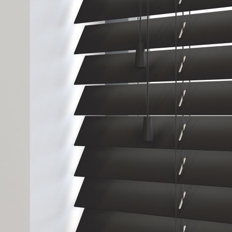 Essentials Black Wood Venetian Blind