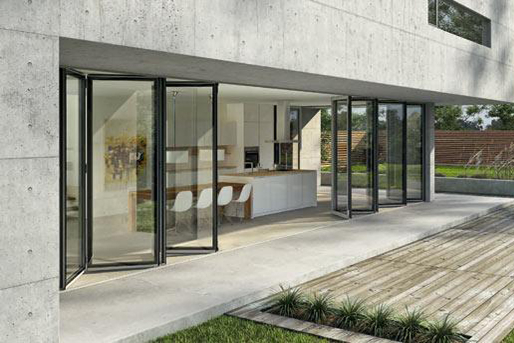 bifold doors leading out from the kitchen to garden