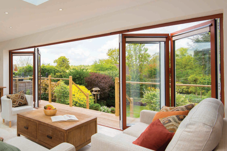 bifold doors out to garden from the living room
