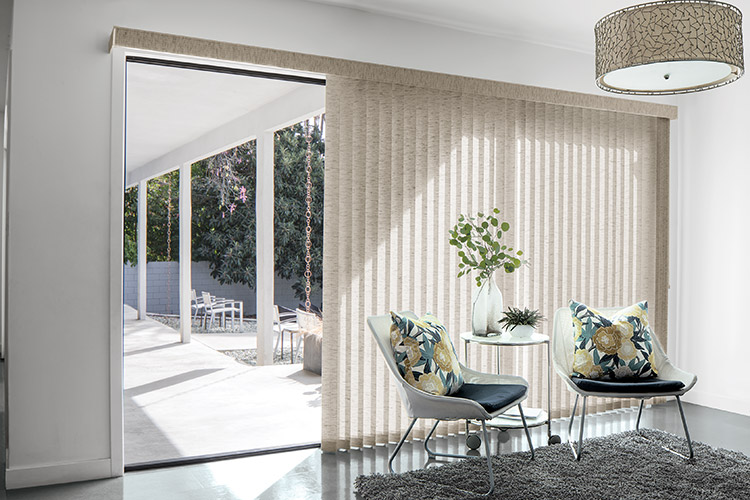 vertical blinds across sliding doors