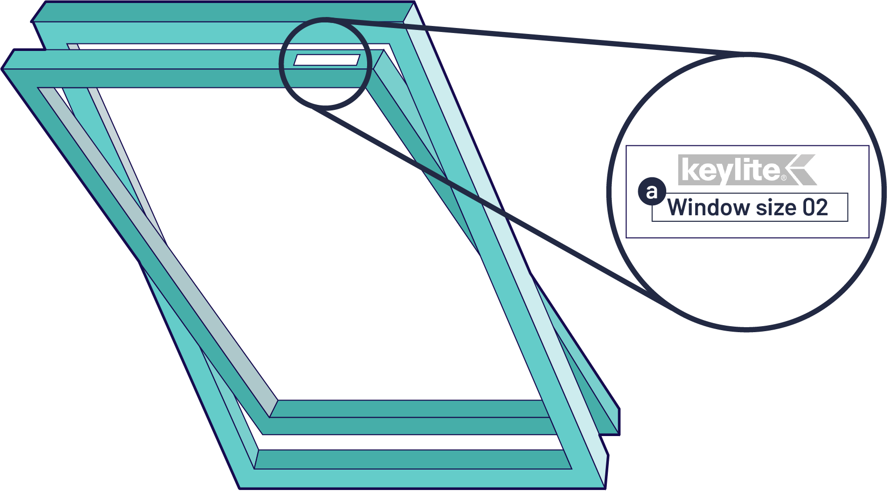 A skylight window showing where to find your Keylite code